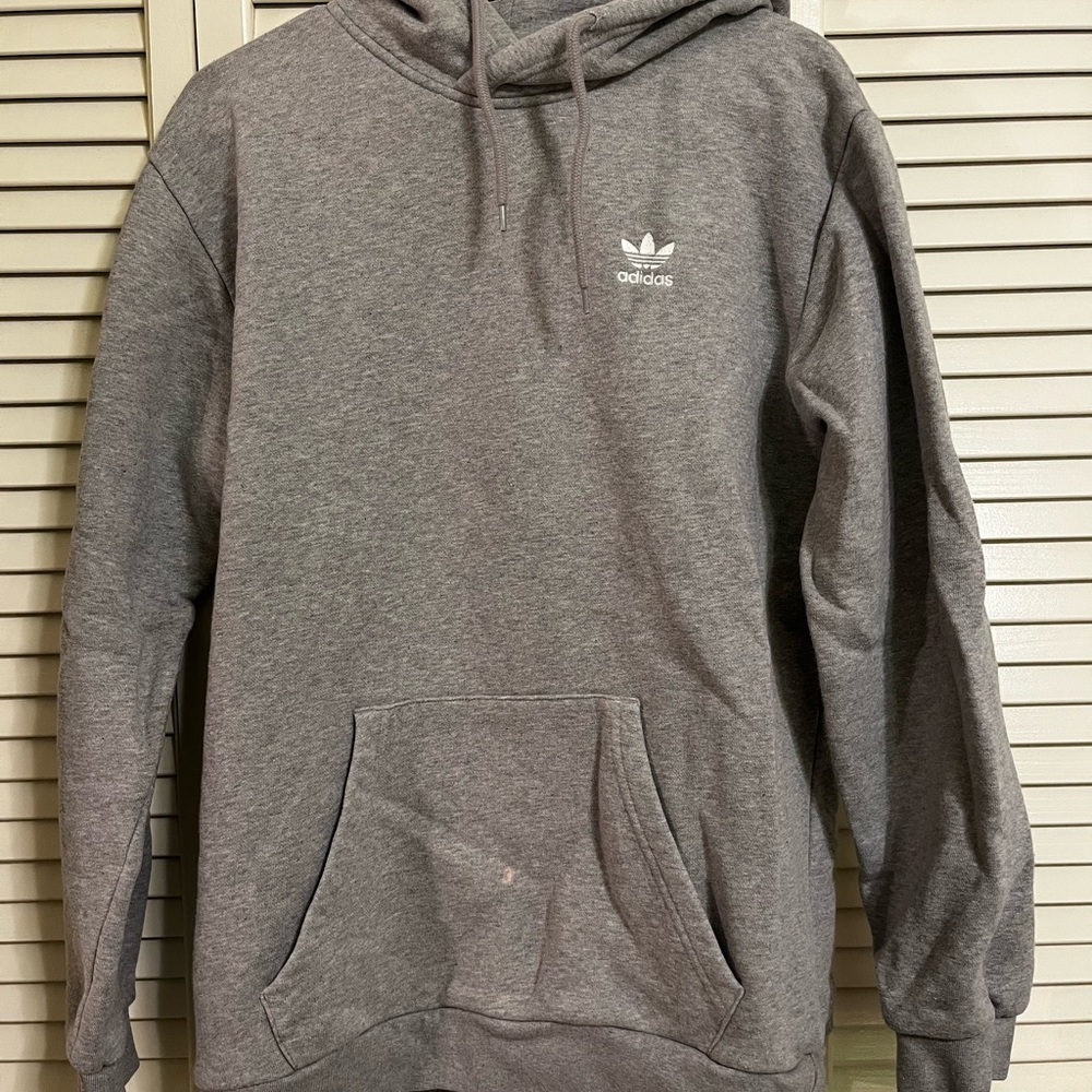 adidas Gray Trefoil Pullover Hoodie